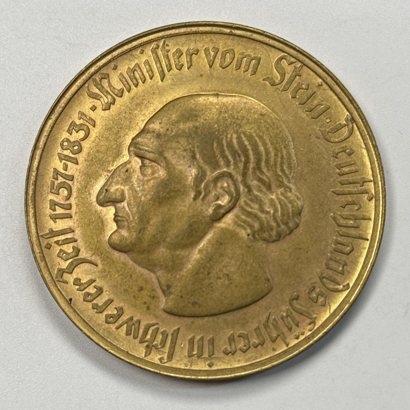 S&S Numismatic世界钱币-拍卖 第118期  德国紧急时期1923年 威斯特法伦 50000000马克铜鎏金大马币 品相如图