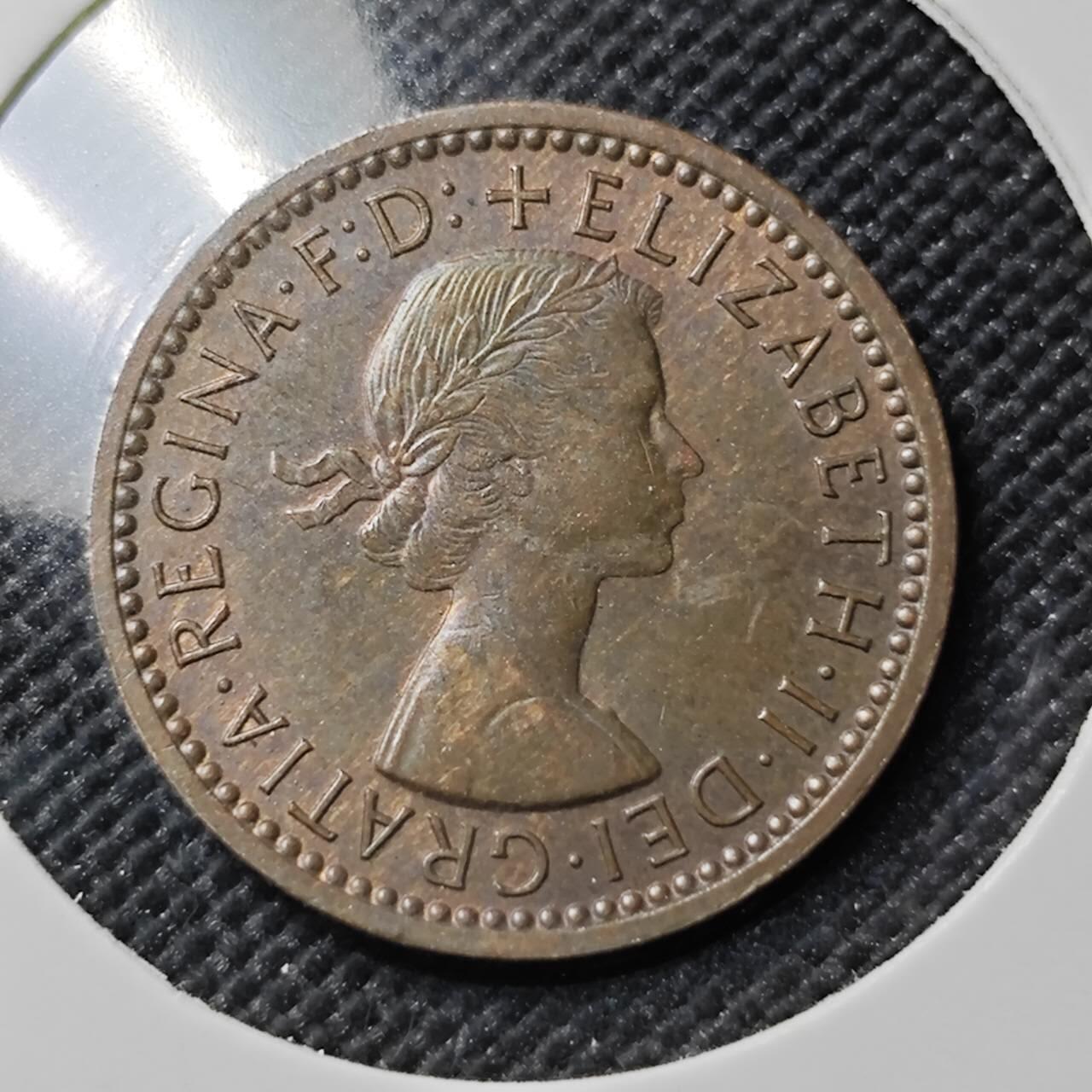 KK钱币收藏小铺  第387期  2月预留时间 周末发货  1956英国1法新铜币