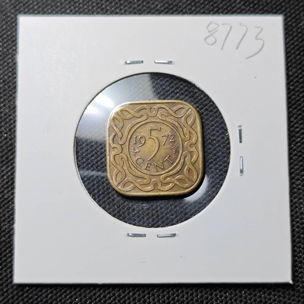 KK钱币收藏小铺  第387期  2月预留时间 周末发货  1972苏里南5分