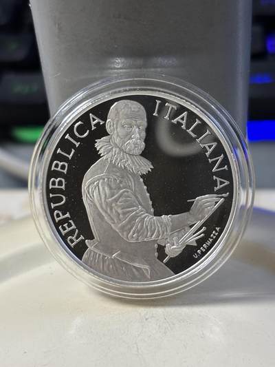 第187期拍卖 - 意大利2009年画家卡拉奇逝世400周年精制纪念银币，925银，22克，发行9000枚