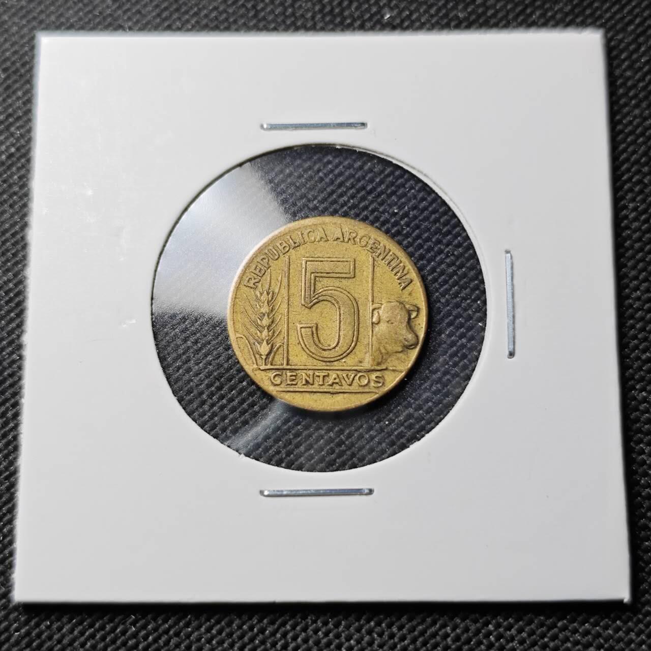 KK钱币收藏小铺  第387期  2月预留时间 周末发货  阿根廷5分铜币