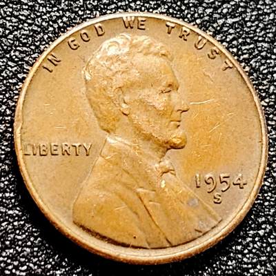 泉币菌-第167场- 精品福利场 - 1954 美国林肯1美分 战后麦穗版19mm
