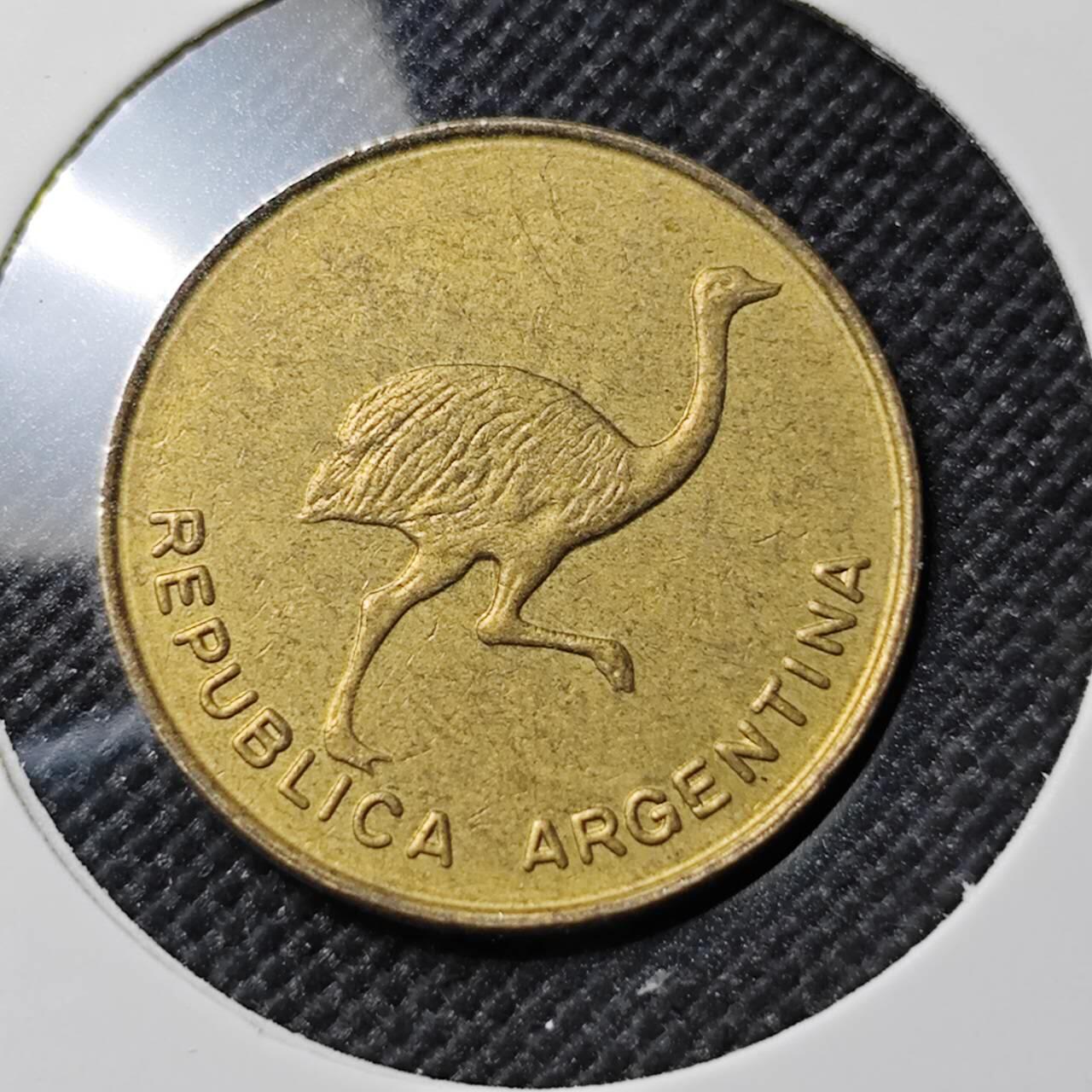 KK钱币收藏小铺  第387期  2月预留时间 周末发货  阿根廷1分铜币 鸵鸟