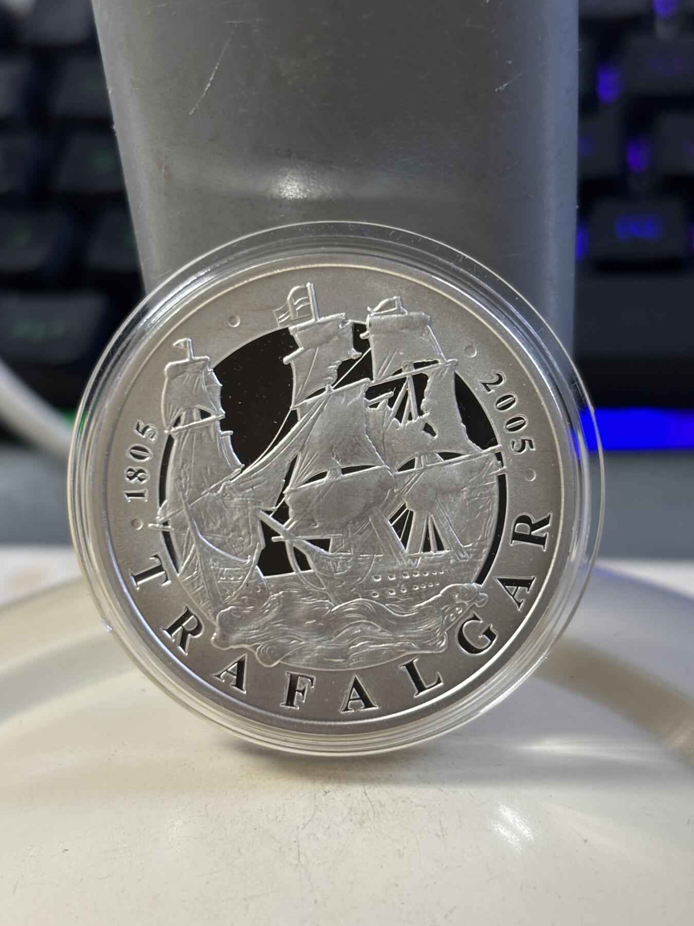 第187期拍卖 英国2005年特拉法海战200年精制纪念银币，925银，28.28克