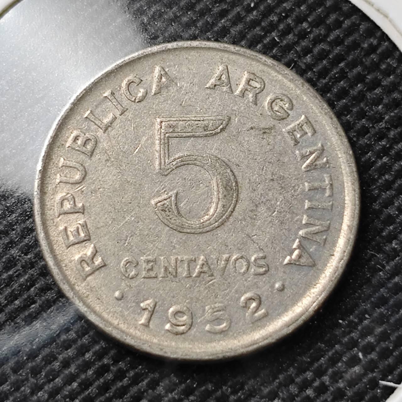 KK钱币收藏小铺  第387期  2月预留时间 周末发货  1952阿根廷5分