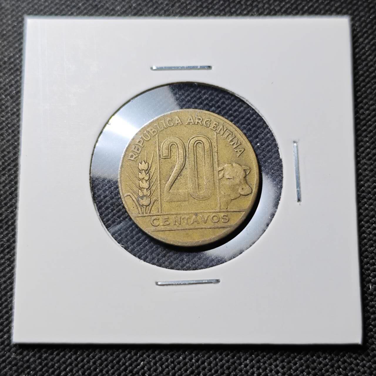 KK钱币收藏小铺  第387期  2月预留时间 周末发货  1949阿根廷20分铜币