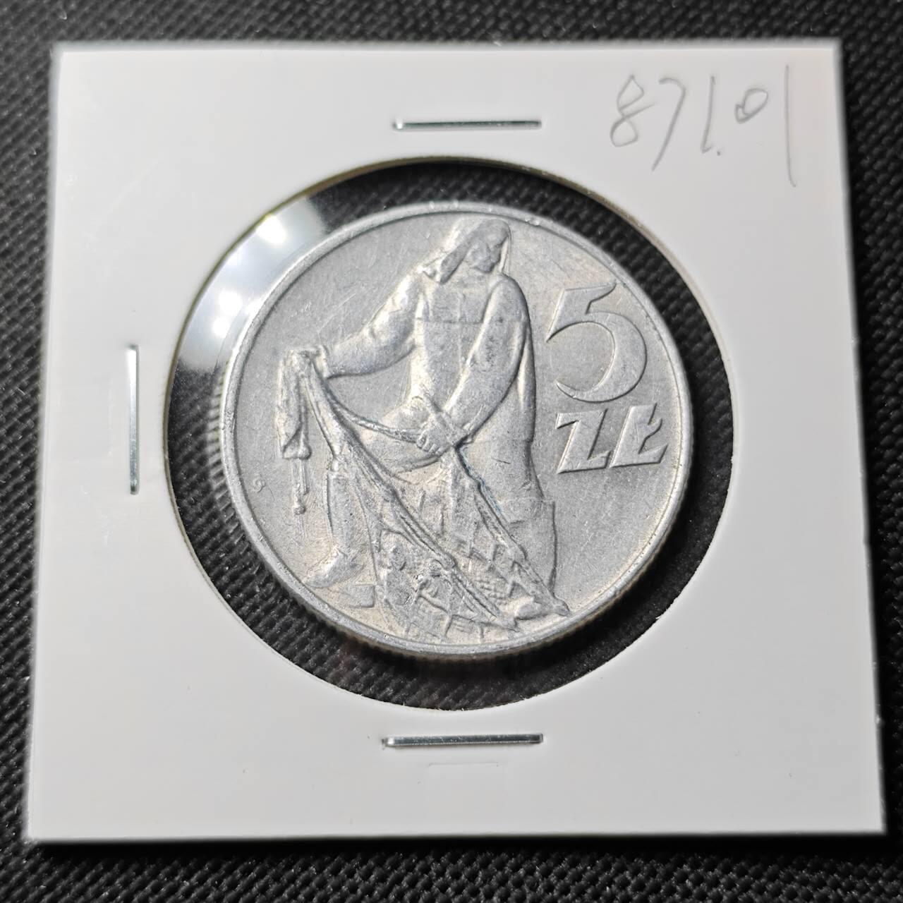 KK钱币收藏小铺  第387期  2月预留时间 周末发货  1974波兰5兹罗提