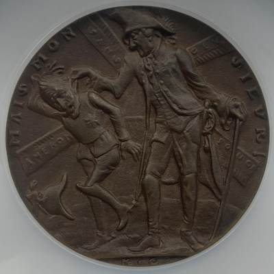 掌中浮雕-藏着的欧洲第048场 - NGC MS64 : 1918年腓特烈大帝&逃兵威廉二世，58mm，歌茨目录#233