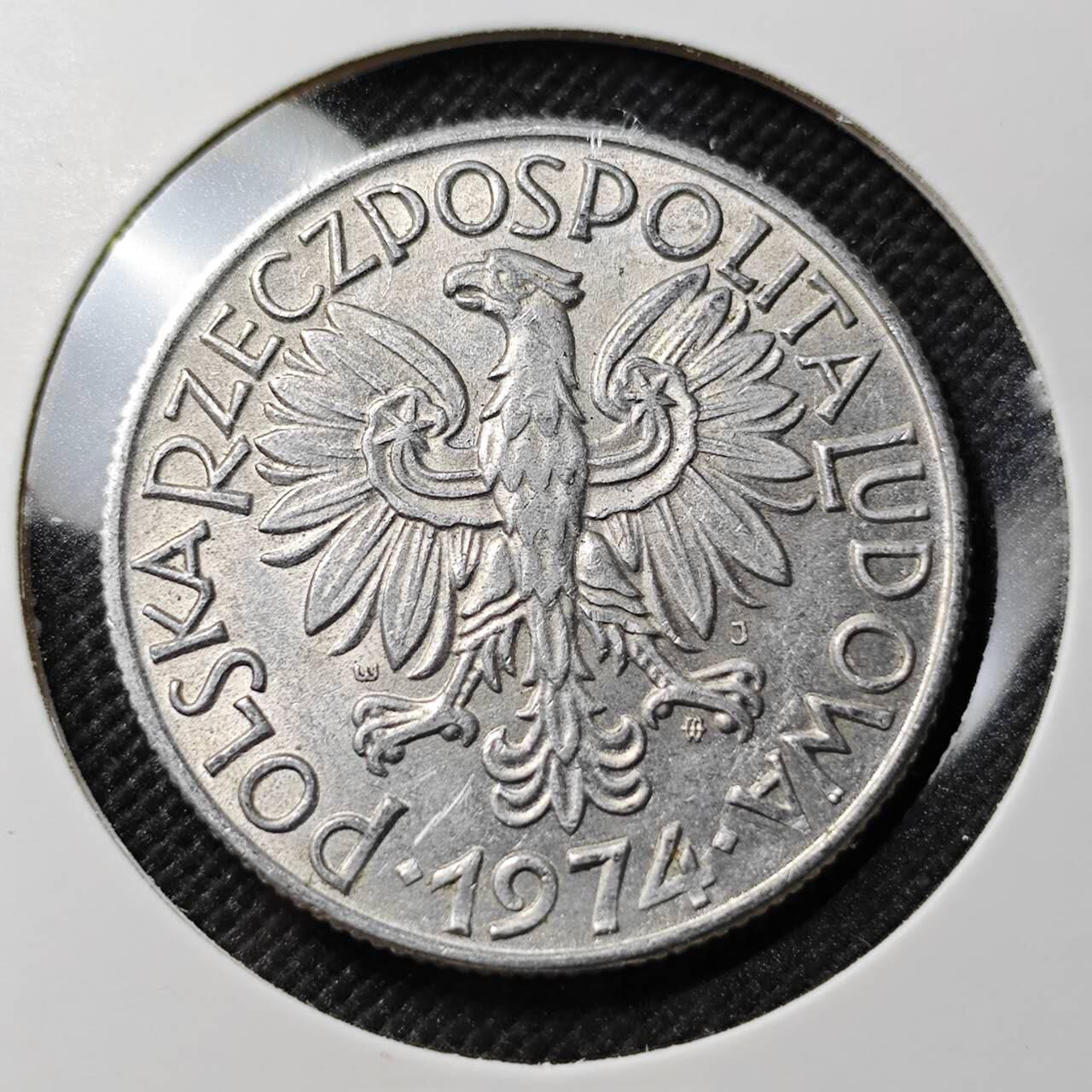 KK钱币收藏小铺  第387期  2月预留时间 周末发货  1974波兰5兹罗提