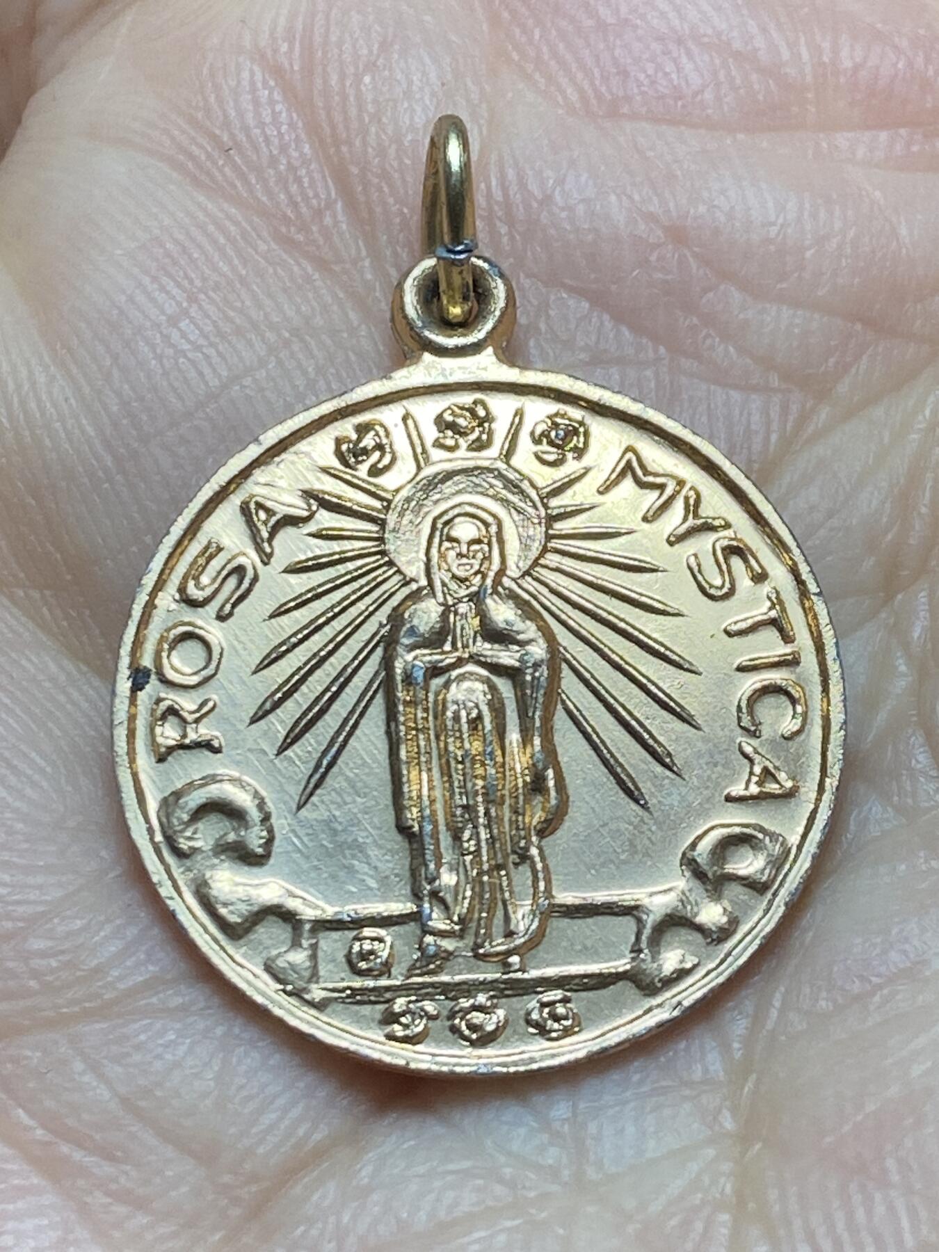 2026年第五场(总第一百七十四场）外国好品散币场(免佣金) 天主教“神秘玫瑰玛利亚”纪念章，直径22mm，重1.4g