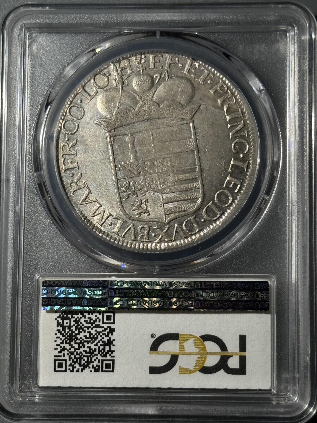 1674年比利时列日主教区Patagon大银币 