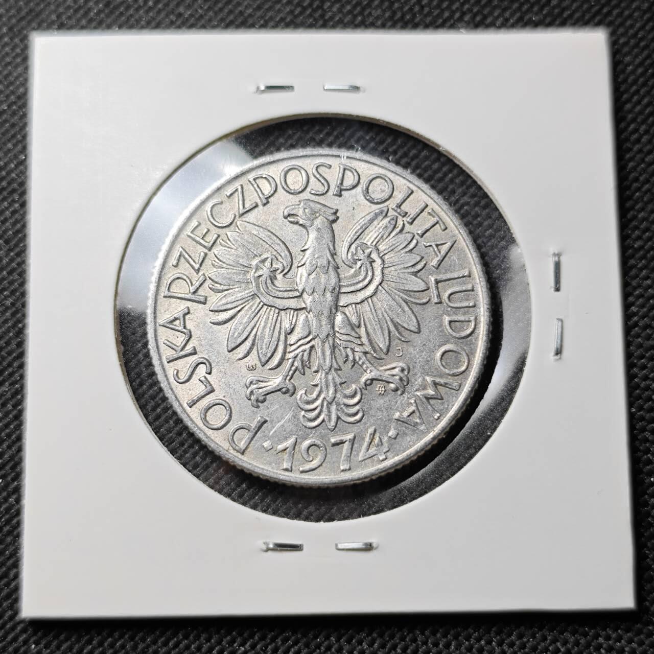 KK钱币收藏小铺  第387期  2月预留时间 周末发货  1974波兰5兹罗提