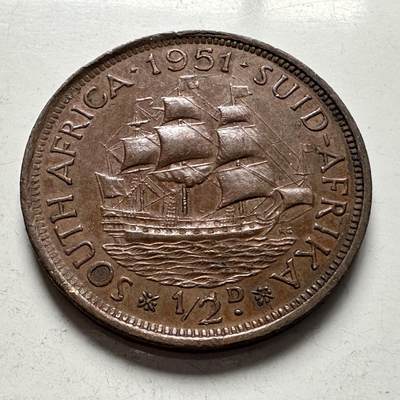 🌹外币初藏🌹🐯2026年第4场  每周二四六晚8️⃣点 接代拍 - 南非1951年1/2便士