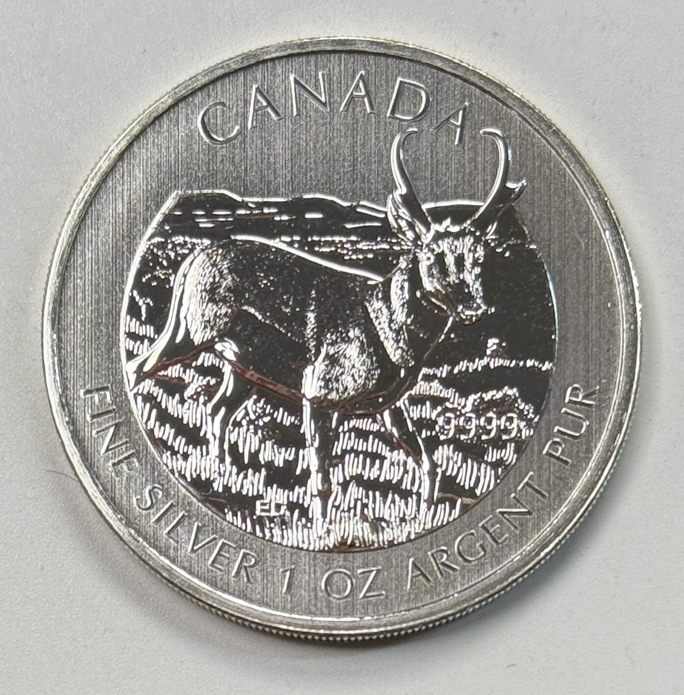 S&S Numismatic世界钱币-拍卖 第118期  加拿大2013年 叉角羚羊 5加元1盎司9999投资银币