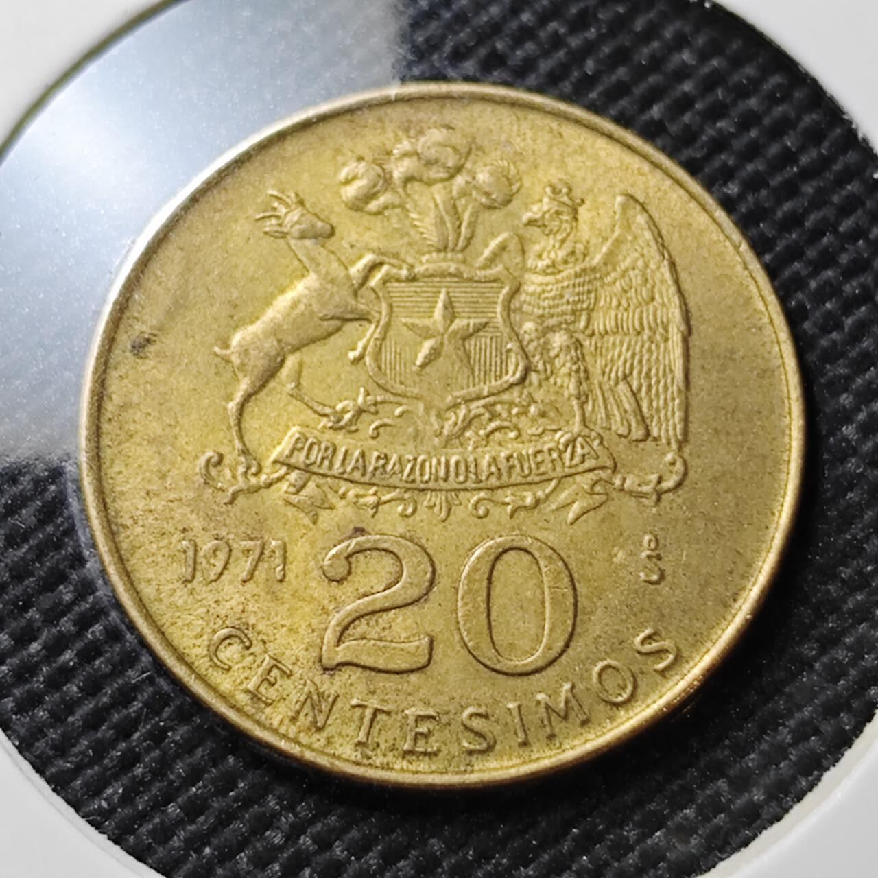 KK钱币收藏小铺  第387期  2月预留时间 周末发货  智利20分铜币