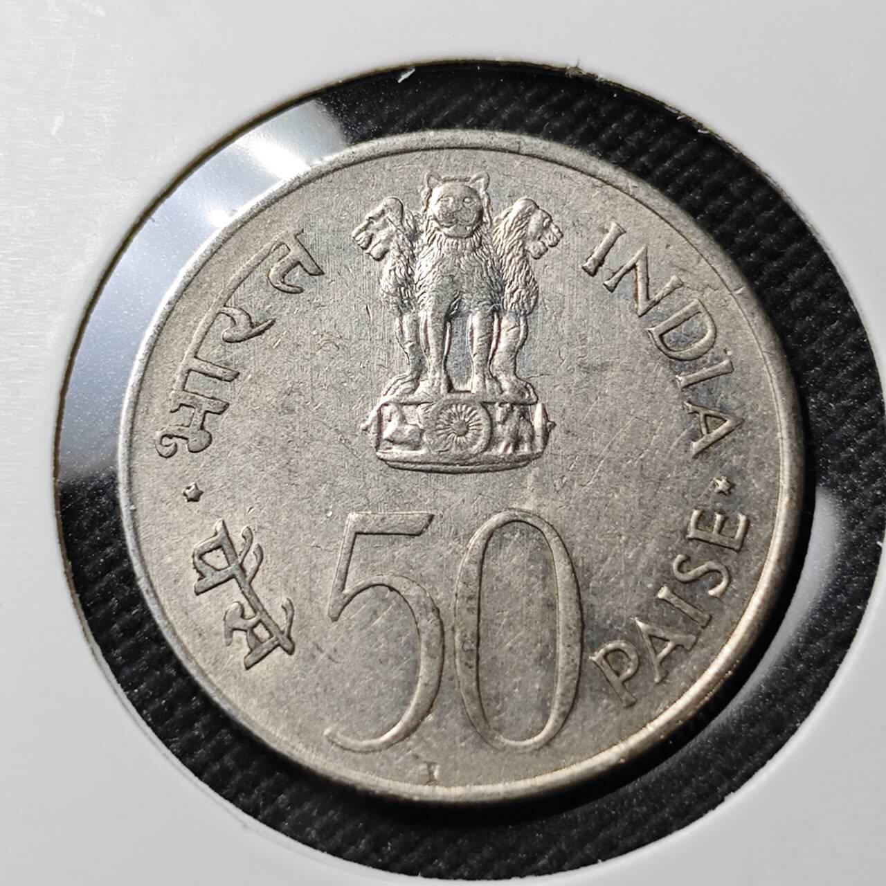 KK钱币收藏小铺  第387期  2月预留时间 周末发货  印度50派沙 甘地纪念币