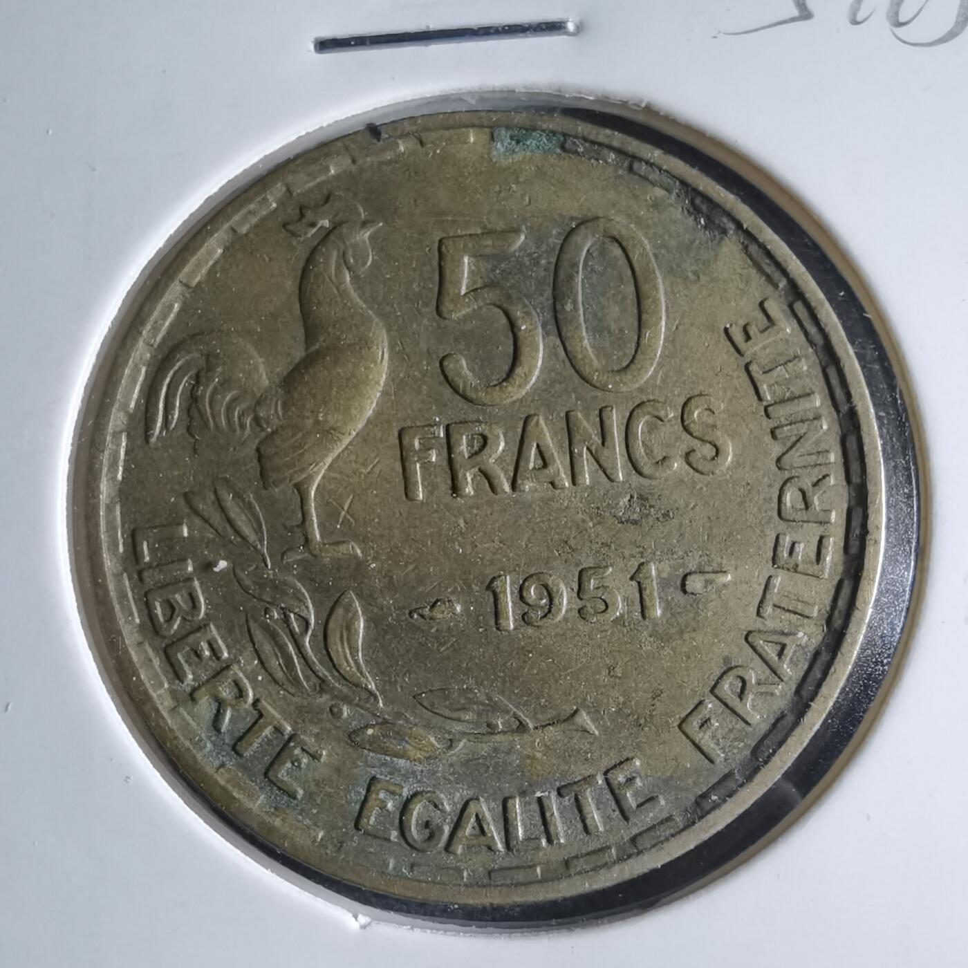 沼泽如烟--第954场 法国1951年50法郎