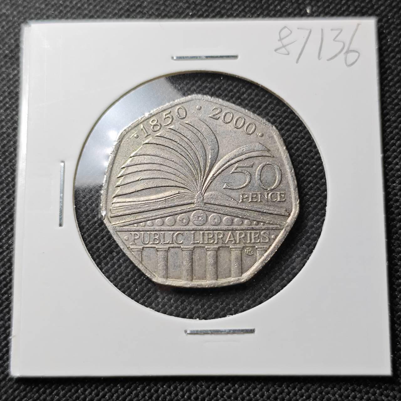 KK钱币收藏小铺  第387期  2月预留时间 周末发货  英国50便士纪念币