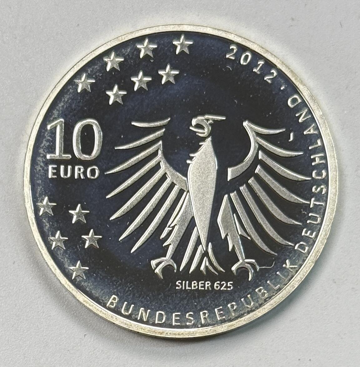 S&S Numismatic世界钱币-拍卖 第118期  德国2012年 格哈特·豪普特曼诞辰150周年 10欧元精制纪念银币 16克625银