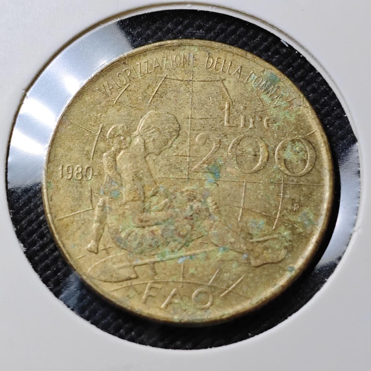 KK钱币收藏小铺  第387期  2月预留时间 周末发货  意大利200里拉纪念币