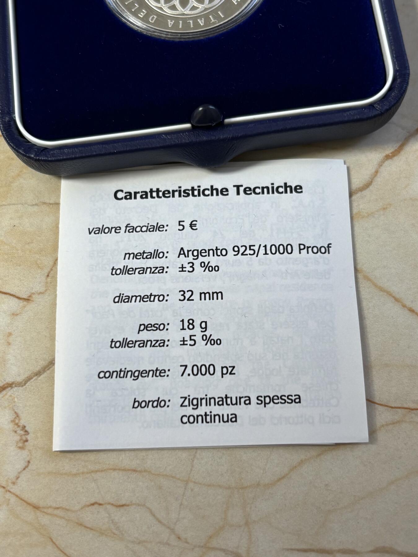 第187期拍卖 意大利2011年艺术意大利系列阿纳尼精制纪念银币，925银，18克，发行7000枚，有氧化