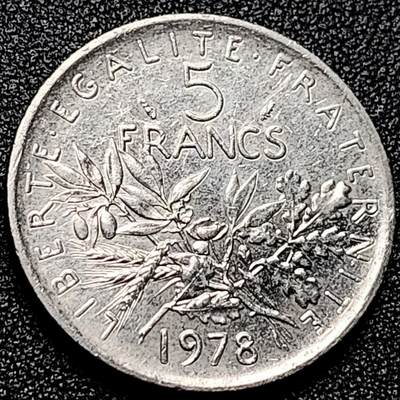 泉币菌-第167场- 精品福利场 - 播种少女 法国5法郎 直径29MM硬币 1978年