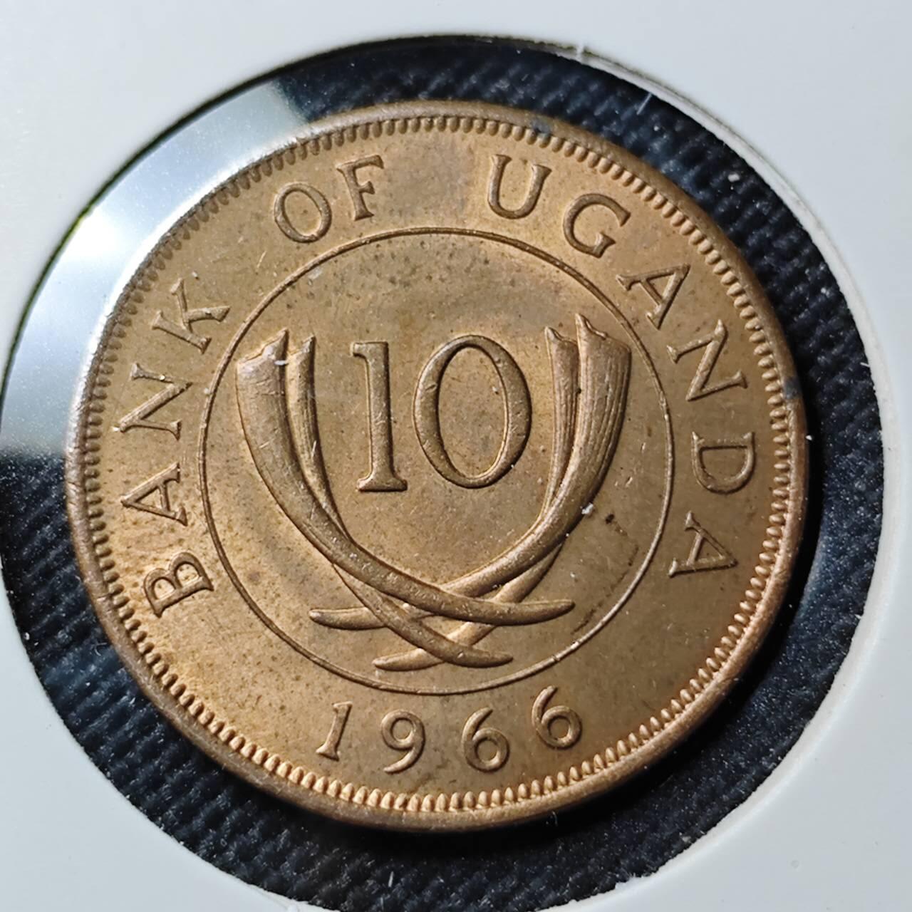 KK钱币收藏小铺  第387期  2月预留时间 周末发货  1966乌干达10分 好品