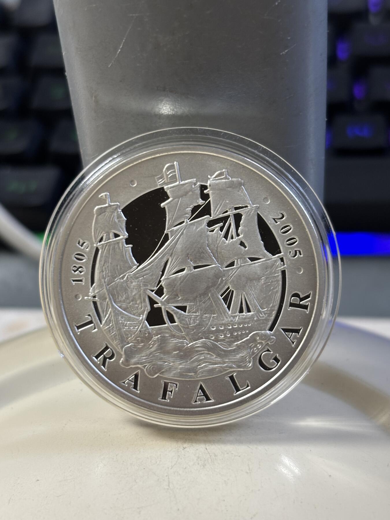 第187期拍卖 英国2005年特拉法海战200年精制纪念银币，925银，28.28克