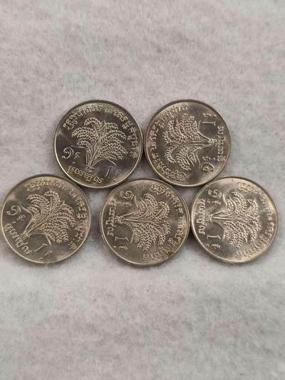 G&W世界散币，银币处理专场（第42场） - 柬埔寨 红色高棉 1瑞尔 5枚