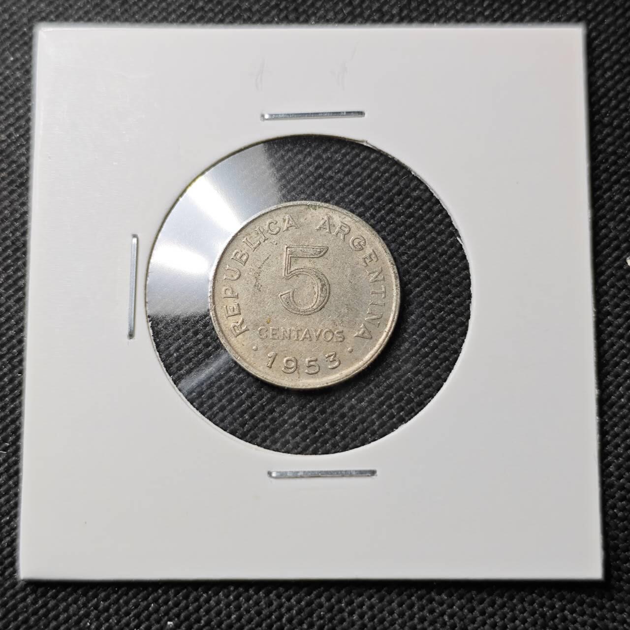 KK钱币收藏小铺  第387期  2月预留时间 周末发货  1953阿根廷5分