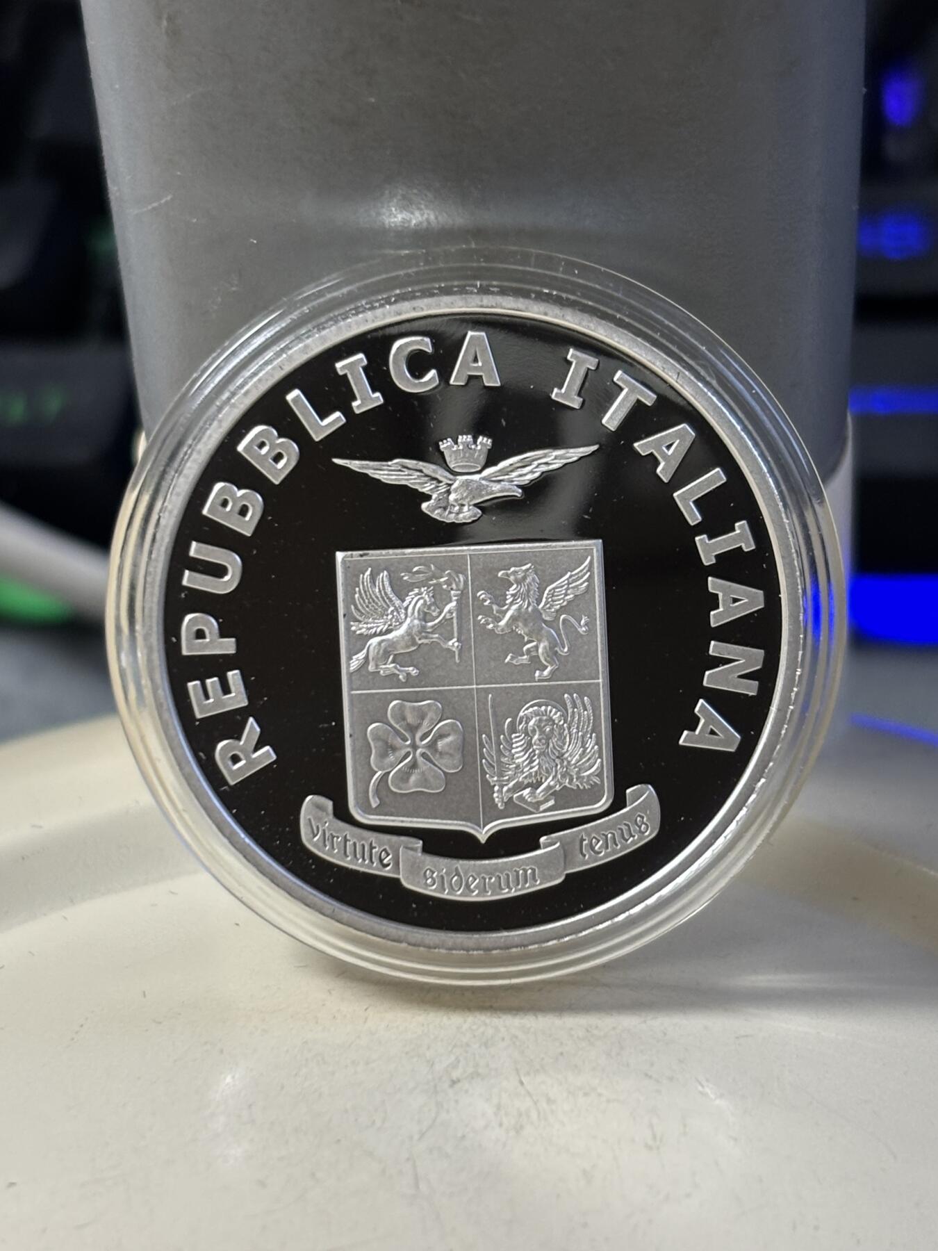 第187期拍卖 意大利2023年空军成立100年5欧彩色纪念银币，925银，18克，发行5000枚