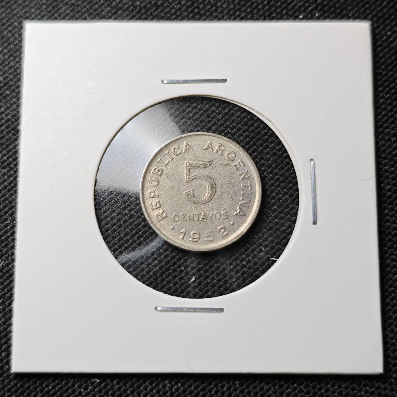 KK钱币收藏小铺  第387期  2月预留时间 周末发货  1952阿根廷5分