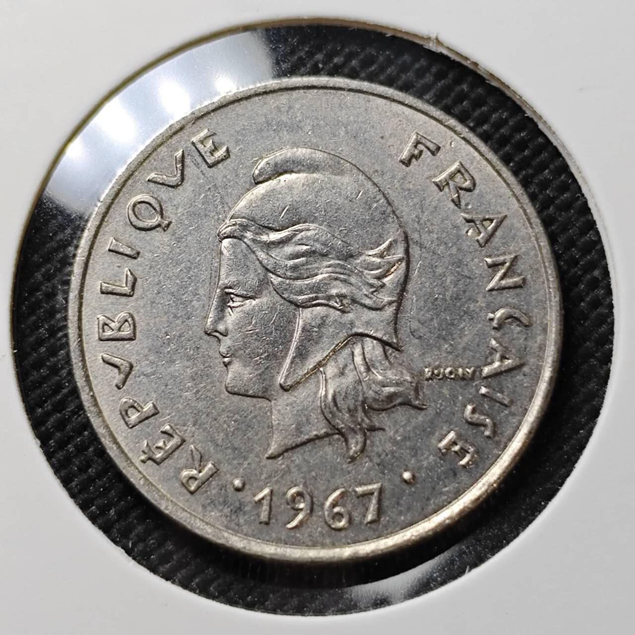 KK钱币收藏小铺  第387期  2月预留时间 周末发货  法属新喀里多尼亚10法郎