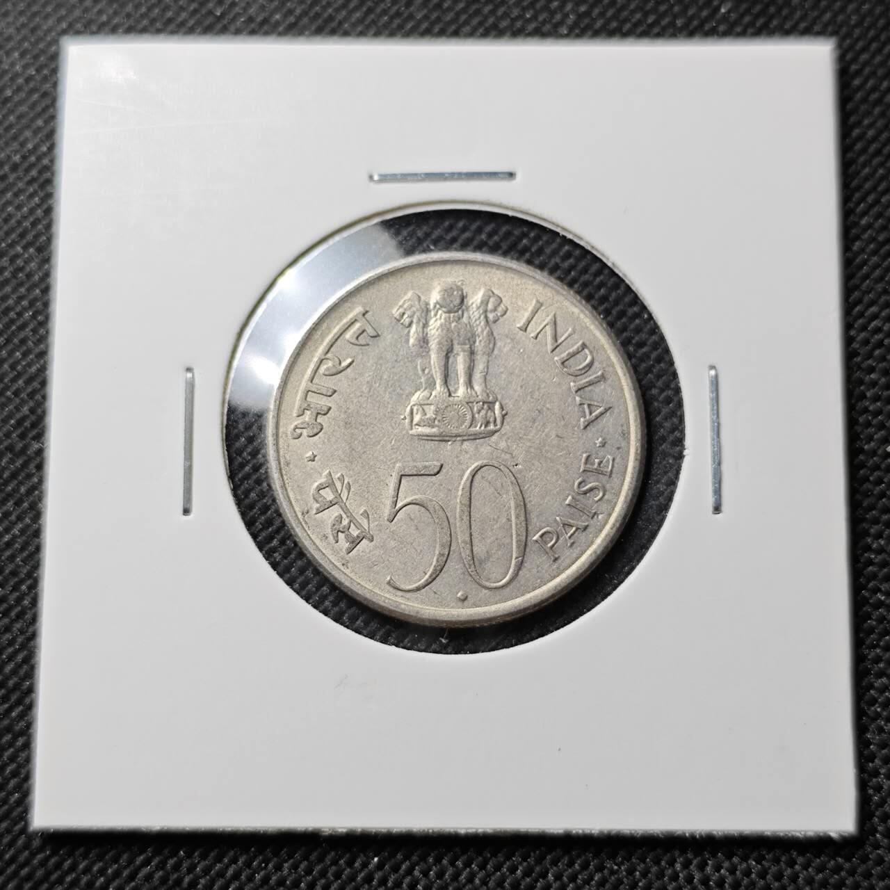 KK钱币收藏小铺  第387期  2月预留时间 周末发货  1964印度50派沙 甘地纪念币