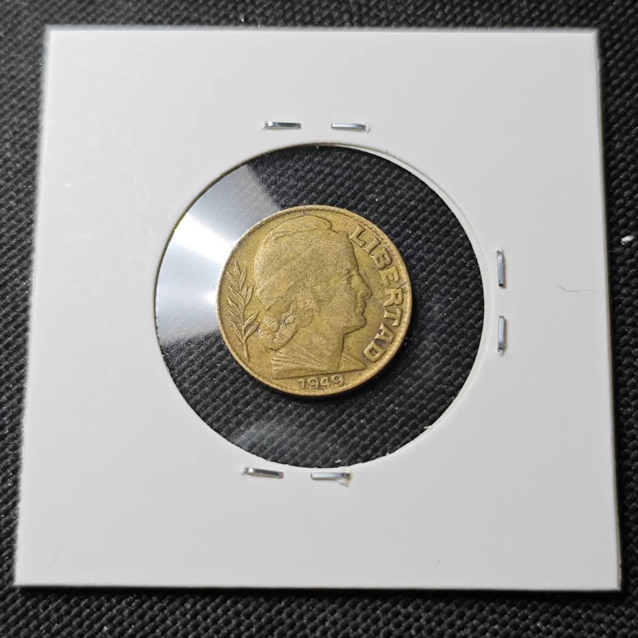 KK钱币收藏小铺  第387期  2月预留时间 周末发货  1949阿根廷5分铜币