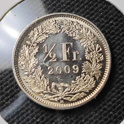 KK钱币收藏小铺  第387期  2月预留时间 周末发货 -  2009瑞士1/2法郎 好品