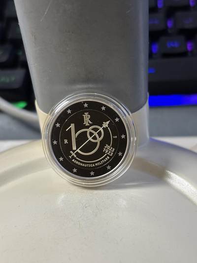 第187期拍卖 - 意大利2023年空军成立100年2欧铜镍双色精制纪念币，