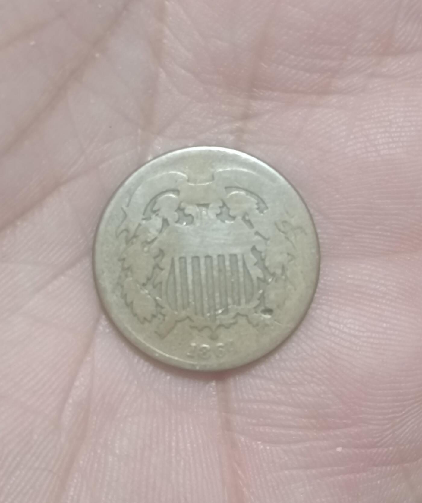 万国钱币阁第二场 美国1864年2美分铜币（图片仅供参考）