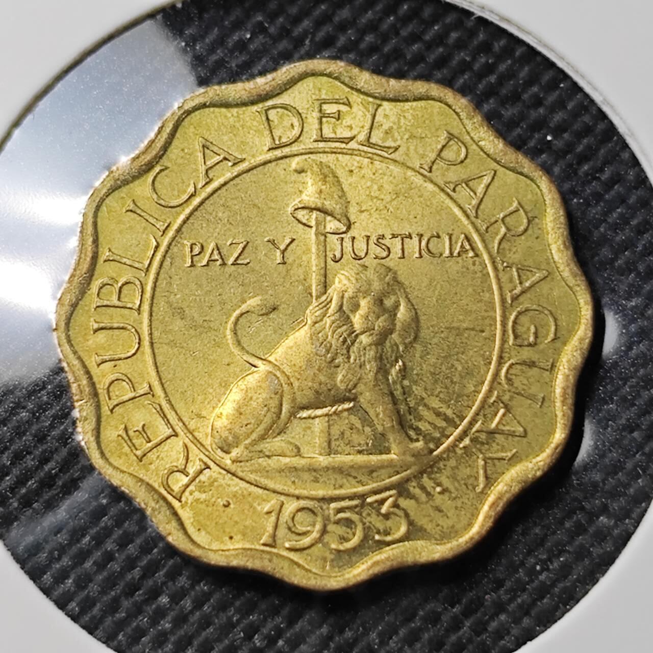 KK钱币收藏小铺  第387期  2月预留时间 周末发货   1953巴拉圭15分铜币