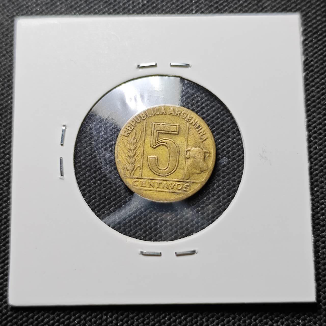 KK钱币收藏小铺  第387期  2月预留时间 周末发货  阿根廷5分铜币