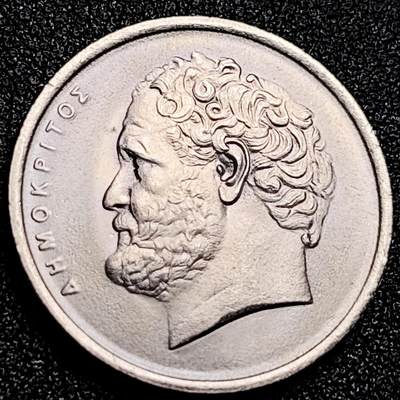 泉币菌-第167场- 精品福利场 - 原光美品 1986年 希腊10德拉克马硬币 德谟克利特 26mm