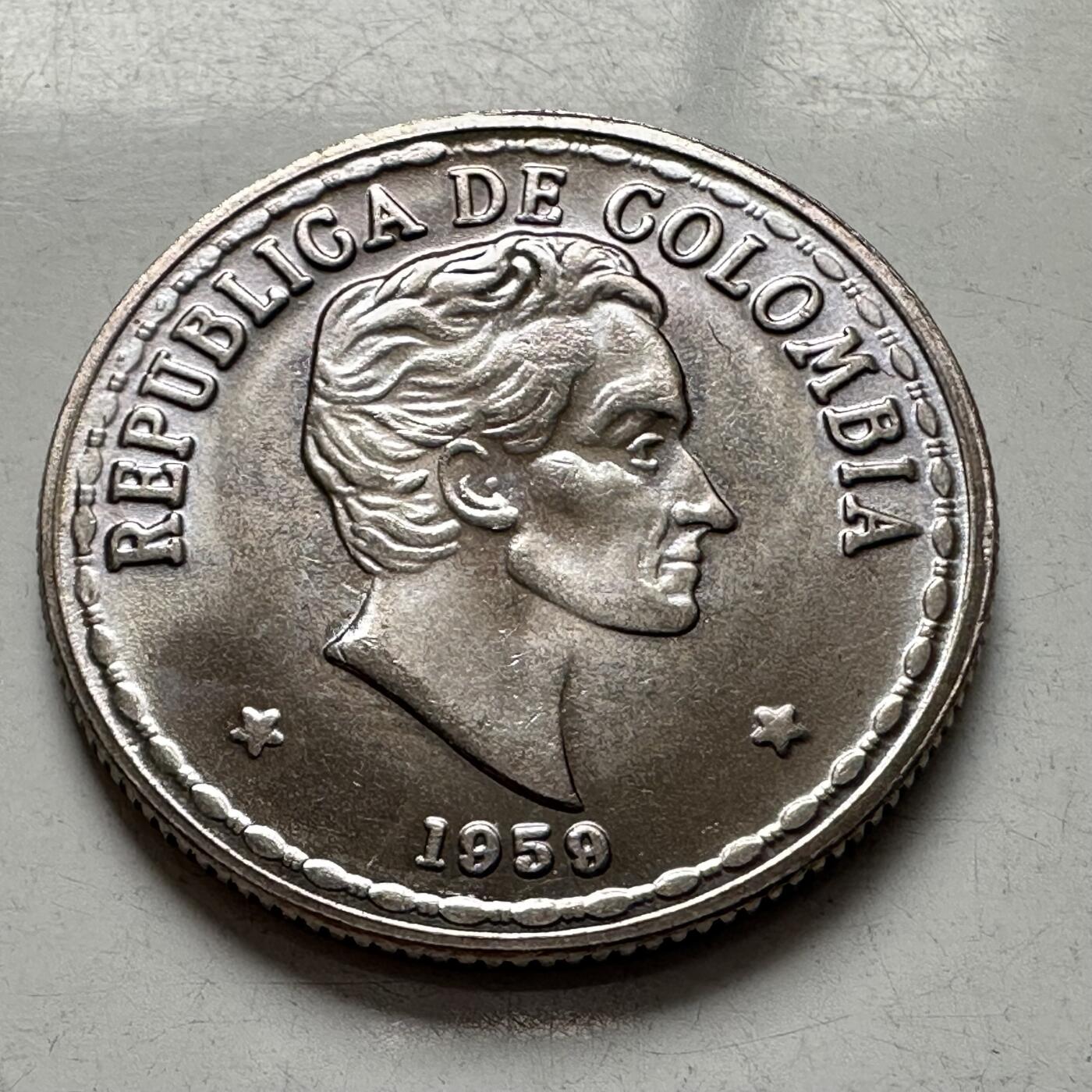 🌹外币初藏🌹🐯2026年第4场  每周二四六晚8️⃣点 接代拍 哥伦比亚1959年20分 小字年份