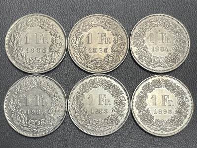 回流20260108 - 不同年份瑞士1瑞士法郎6枚美品