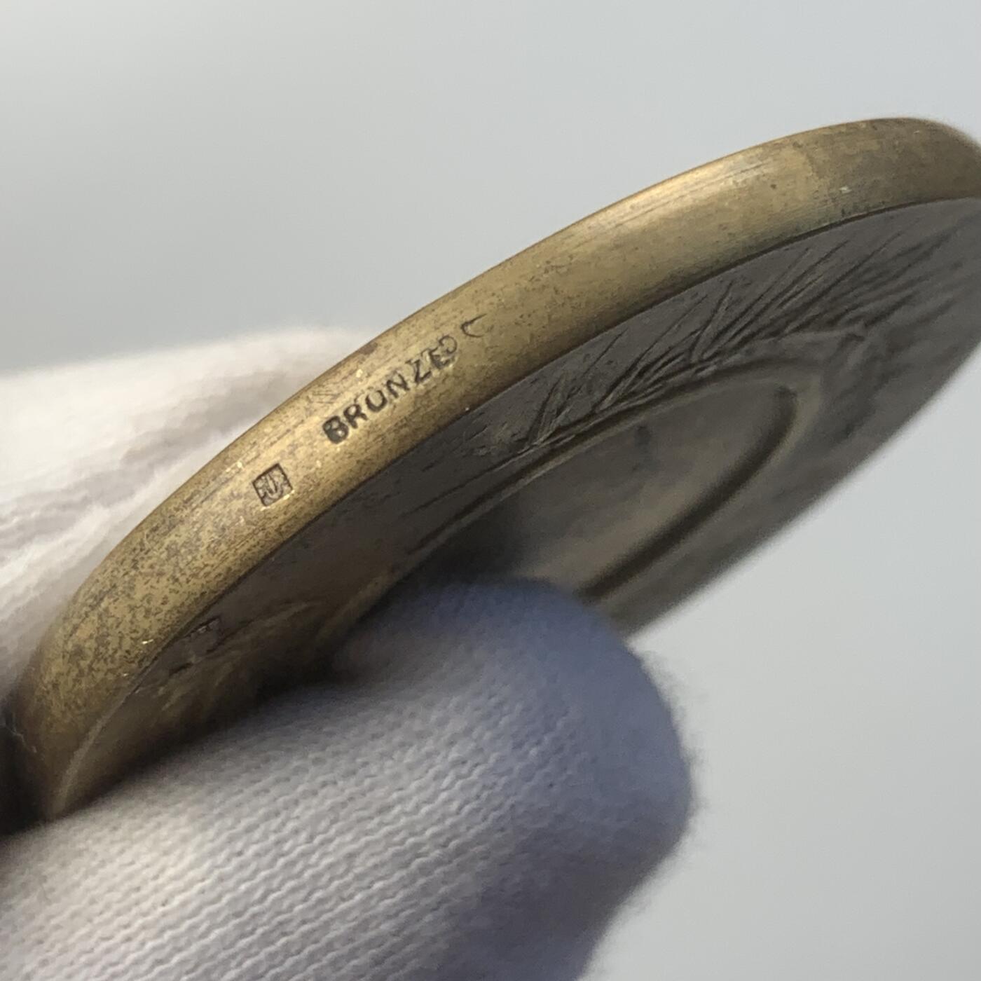 掌中浮雕-藏着的欧洲第048场 法国戎装玛丽安娜铜章，名家Bottee作品，41mm