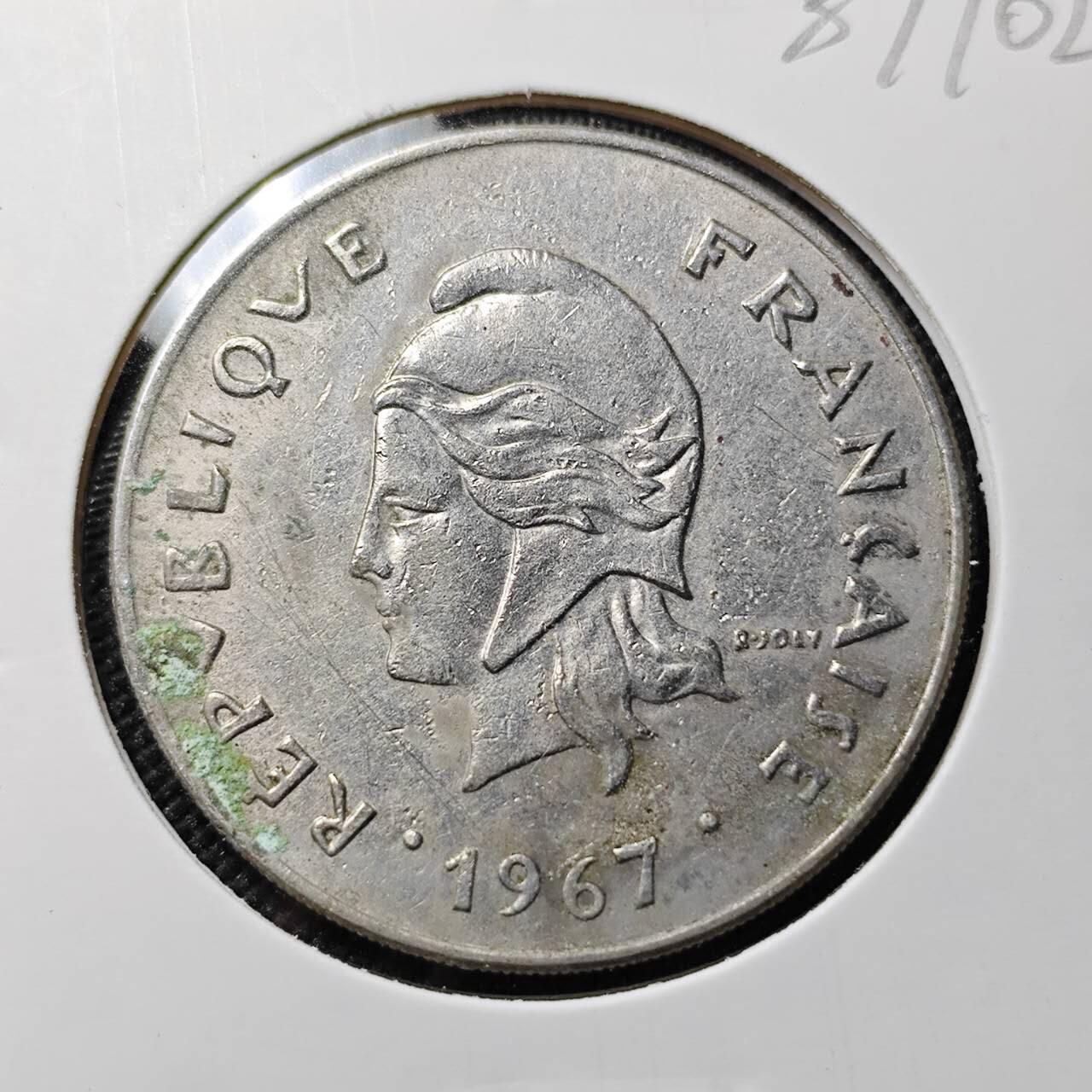 KK钱币收藏小铺  第387期  2月预留时间 周末发货  法属新喀里多尼亚50法郎