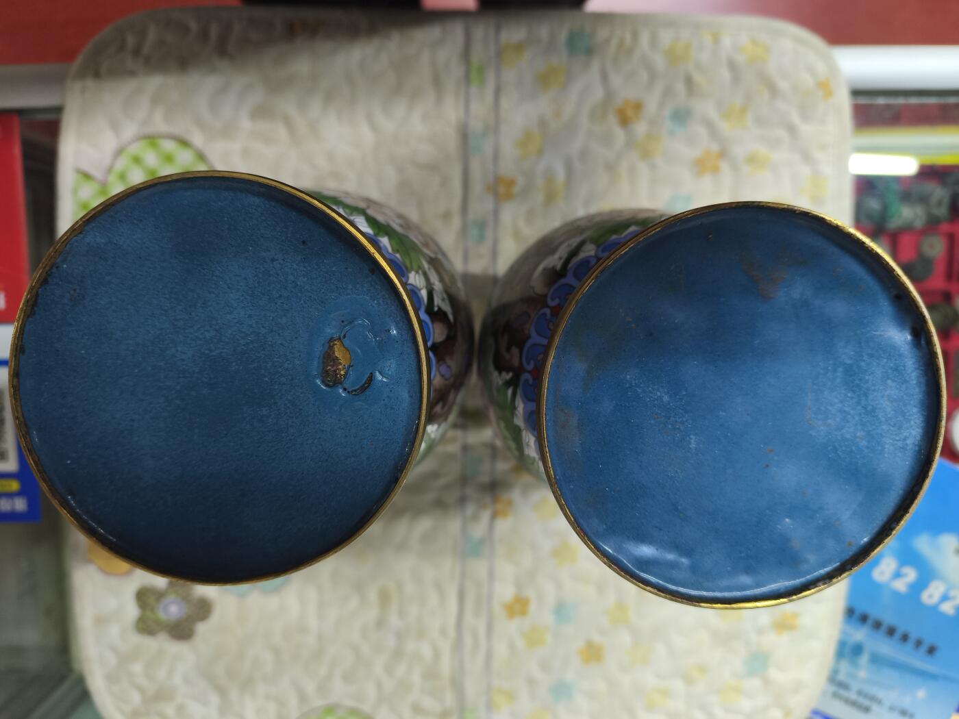 海外回流精品专场1.11 日本回流创汇时期景泰蓝花瓶一对