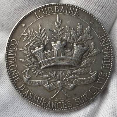 掌中浮雕-藏着的欧洲第048场 - 法国保险公司银章，36.4mm，20.8g