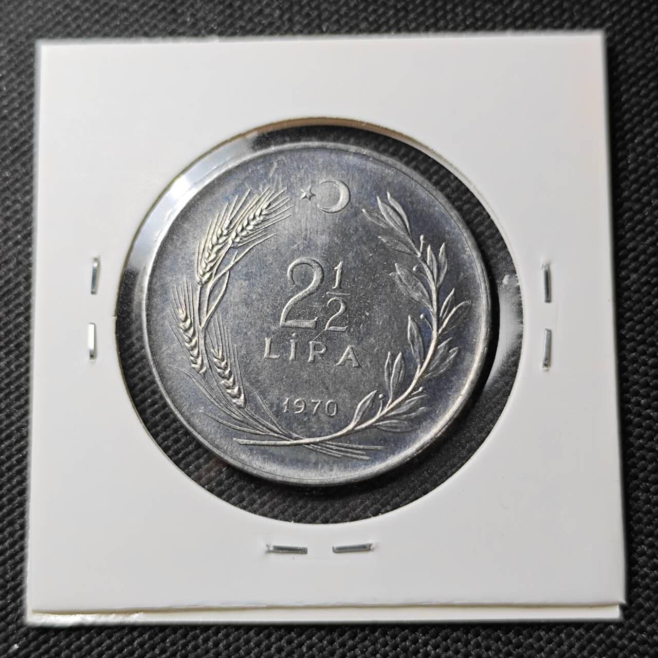 KK钱币收藏小铺  第387期  2月预留时间 周末发货  1970土耳其2.5里拉 农粮纪念币