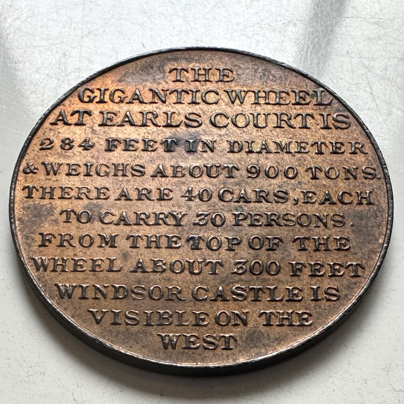 🌹外币初藏🌹🐯2026年第4场  每周二四六晚8️⃣点 接代拍 英国1904年伦敦伯爵宫摩天轮 token  32毫米好品