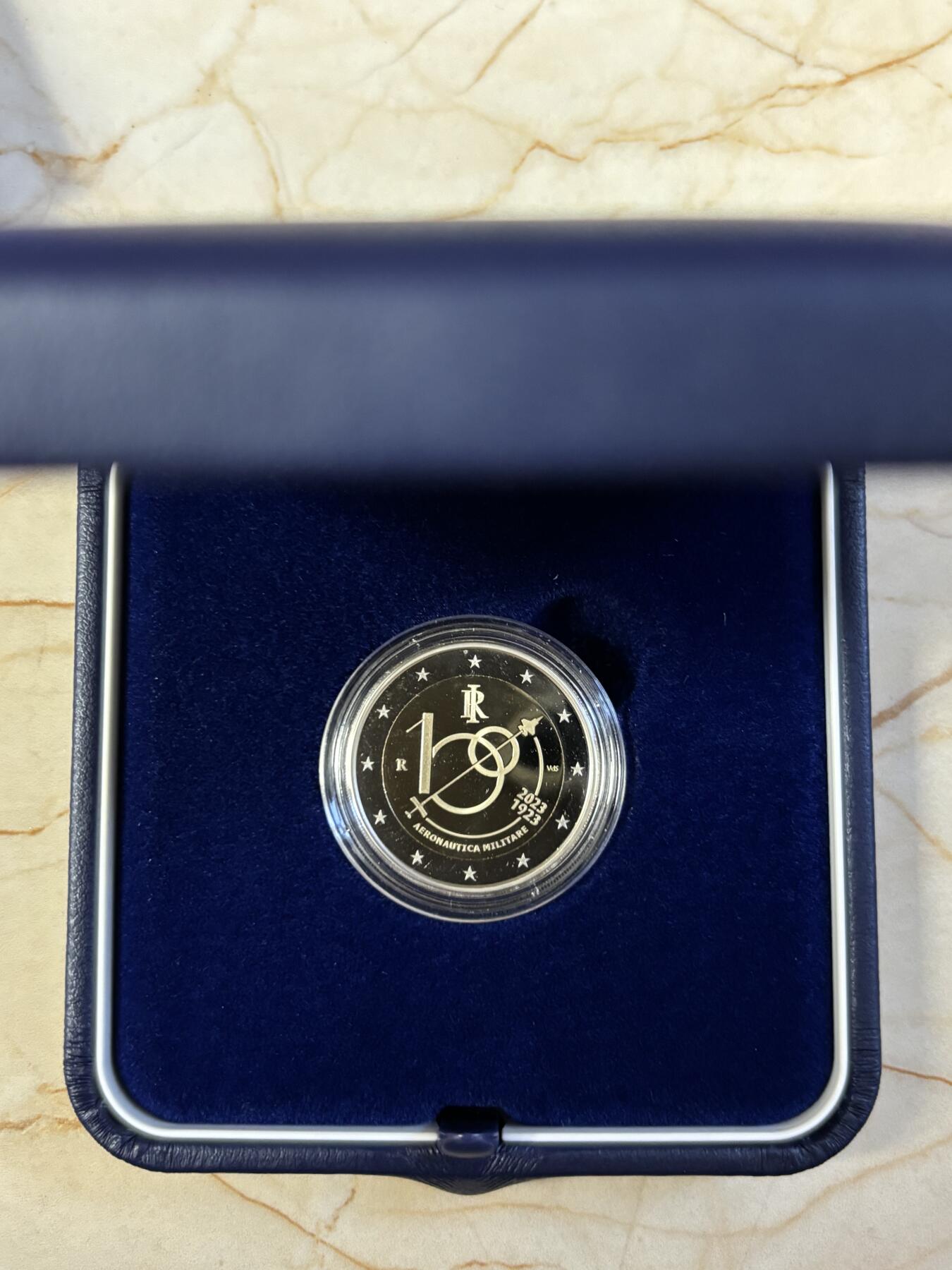 第187期拍卖 意大利2023年空军成立100年2欧铜镍双色精制纪念币，